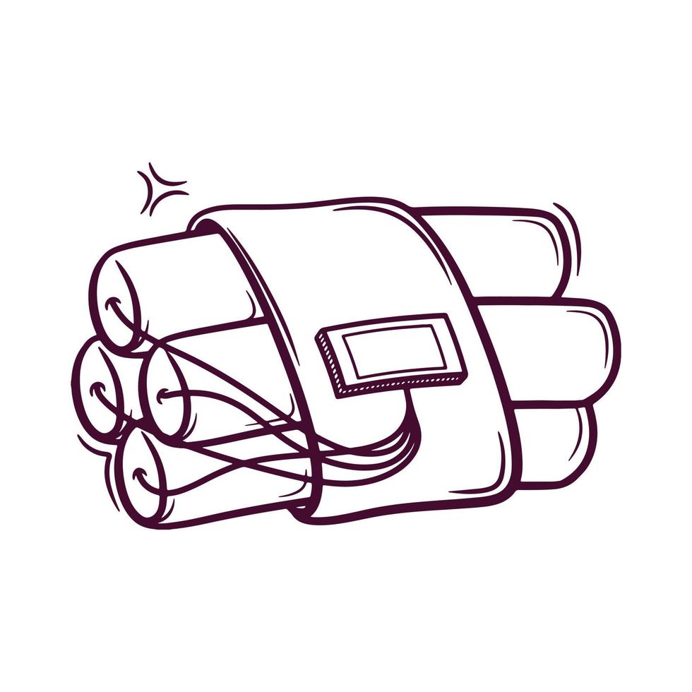 illustration de doodle de bombe à retardement dessinée à la main vecteur