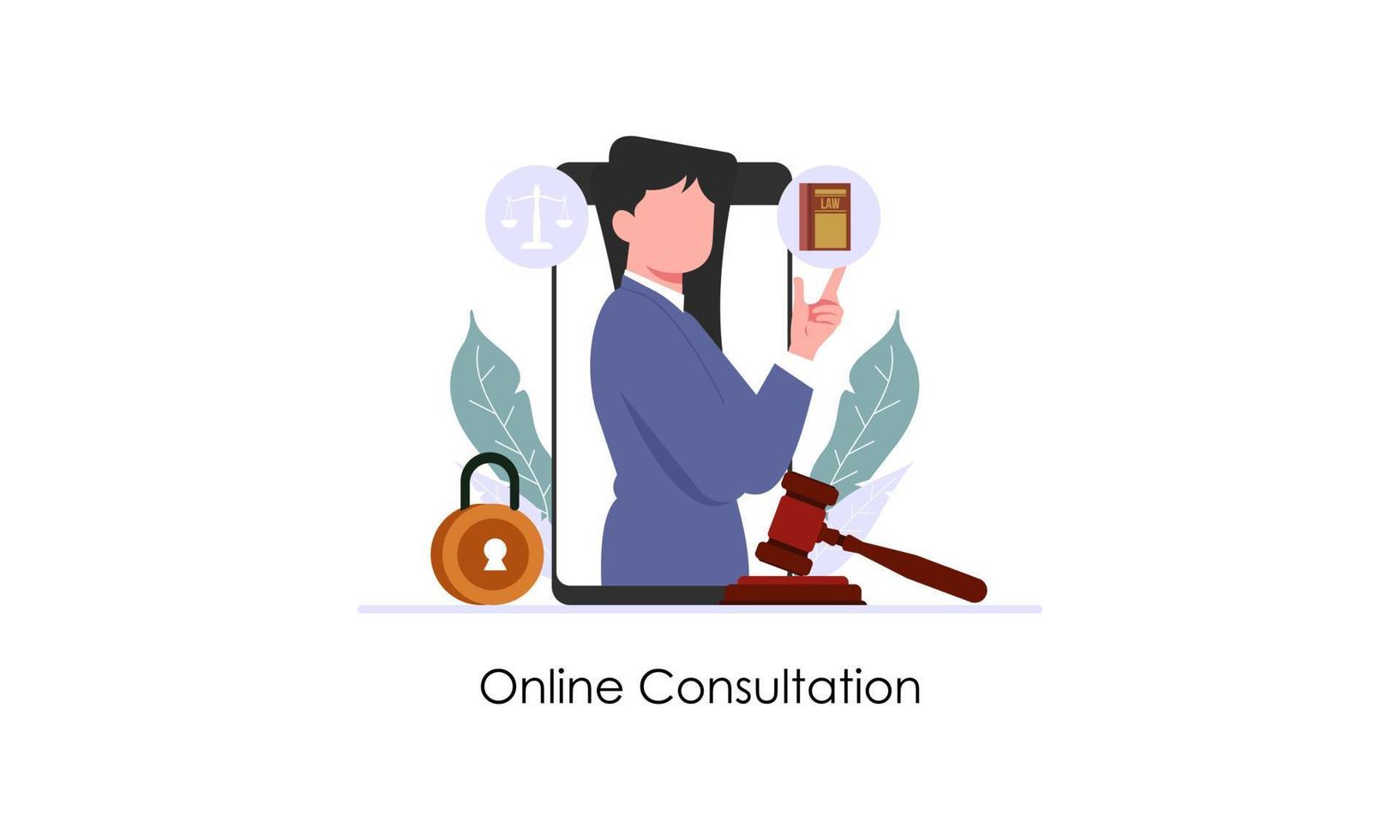 service en ligne de conseil juridique, illustration vectorielle de site Web d'avocat vecteur