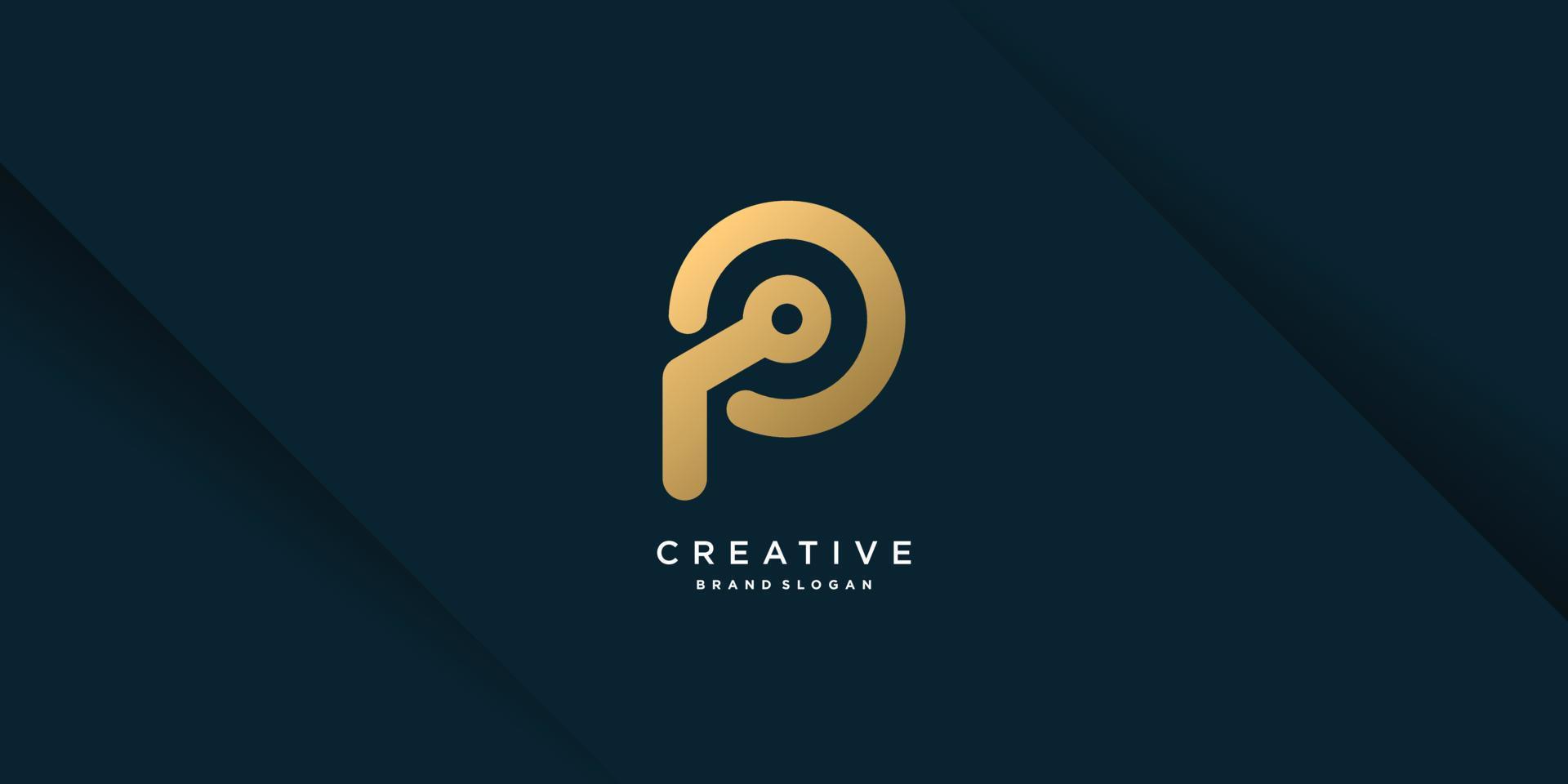 logo p avec conception de concept créatif pour entreprise, personne, marketing, partie vectorielle 10 vecteur