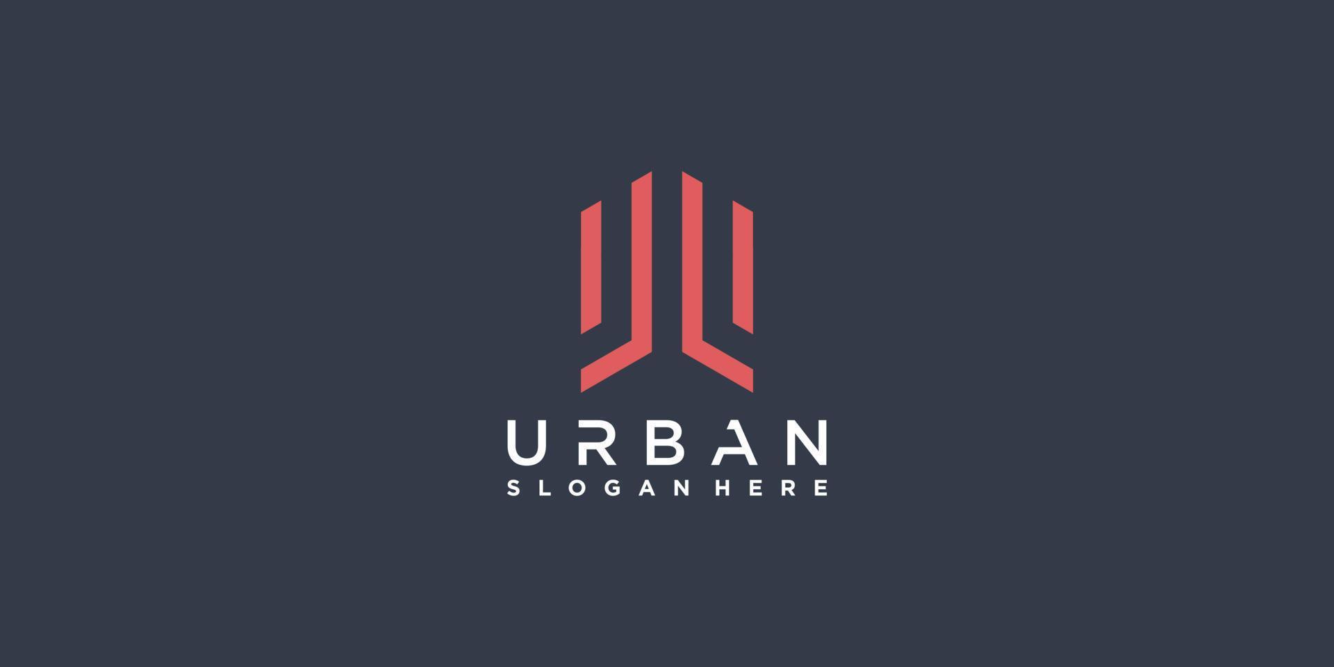 modèle de logo urbain avec concept abstrait moderne vecteur premium partie 1