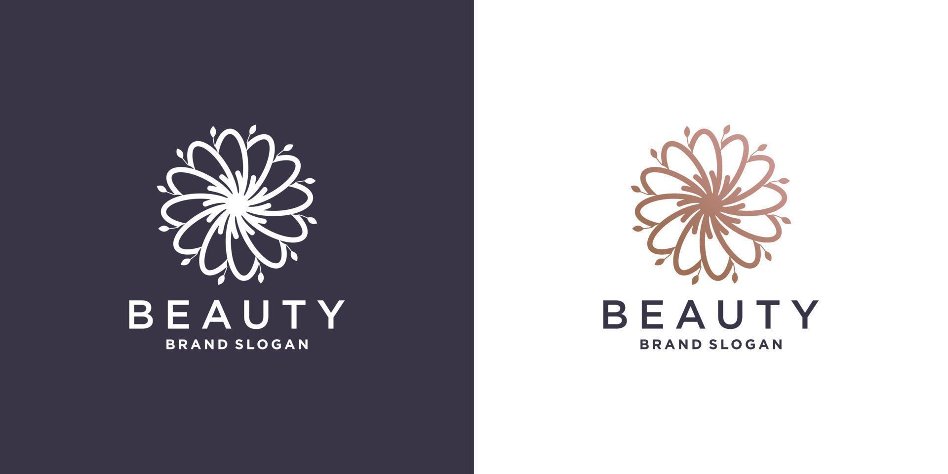 beauté fleur logo abstrait avec ligne concept vecteur premium partie 1