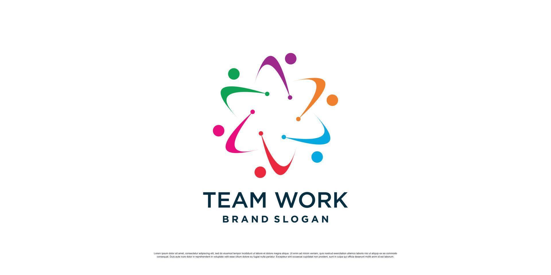 icône de logo de travail d'équipe avec concept abstrait moderne vecteur premium partie 4