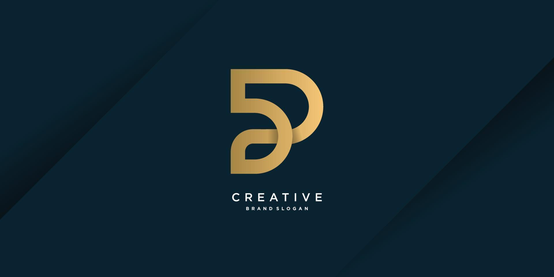 logo p avec conception de concept créatif pour entreprise, personne, marketing, partie vectorielle 9 vecteur