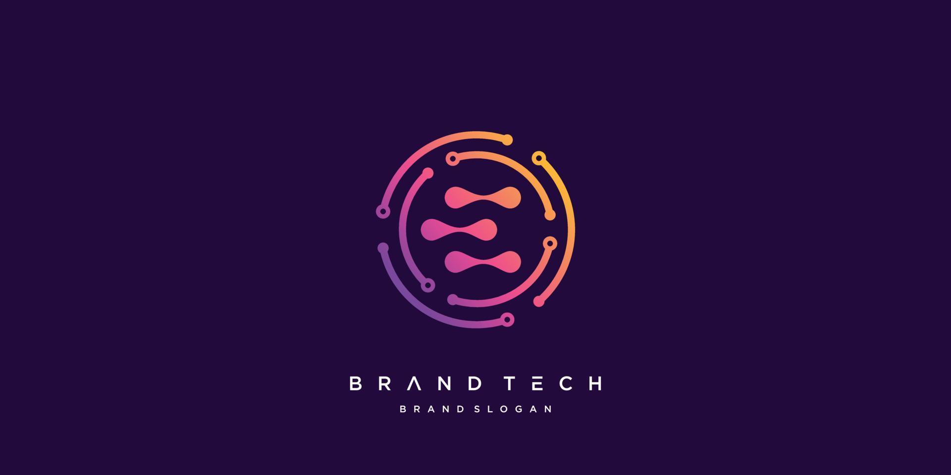 logo de technologie globale avec concept abstrait créatif, monde, données, numérique, partie vectorielle 4 vecteur