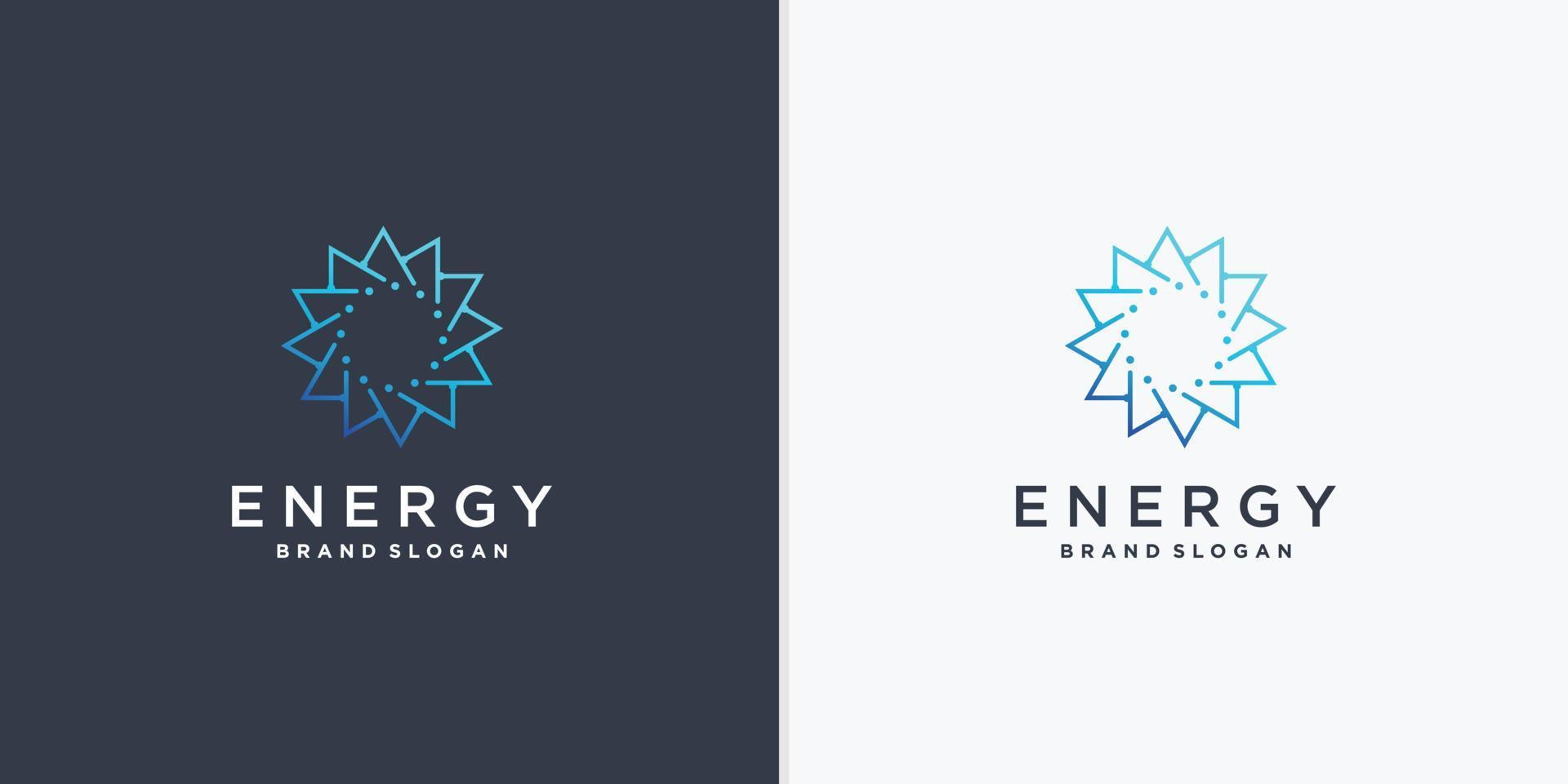 logo d'énergie abstraite avec vecteur de style d'art en ligne créatif partie 2
