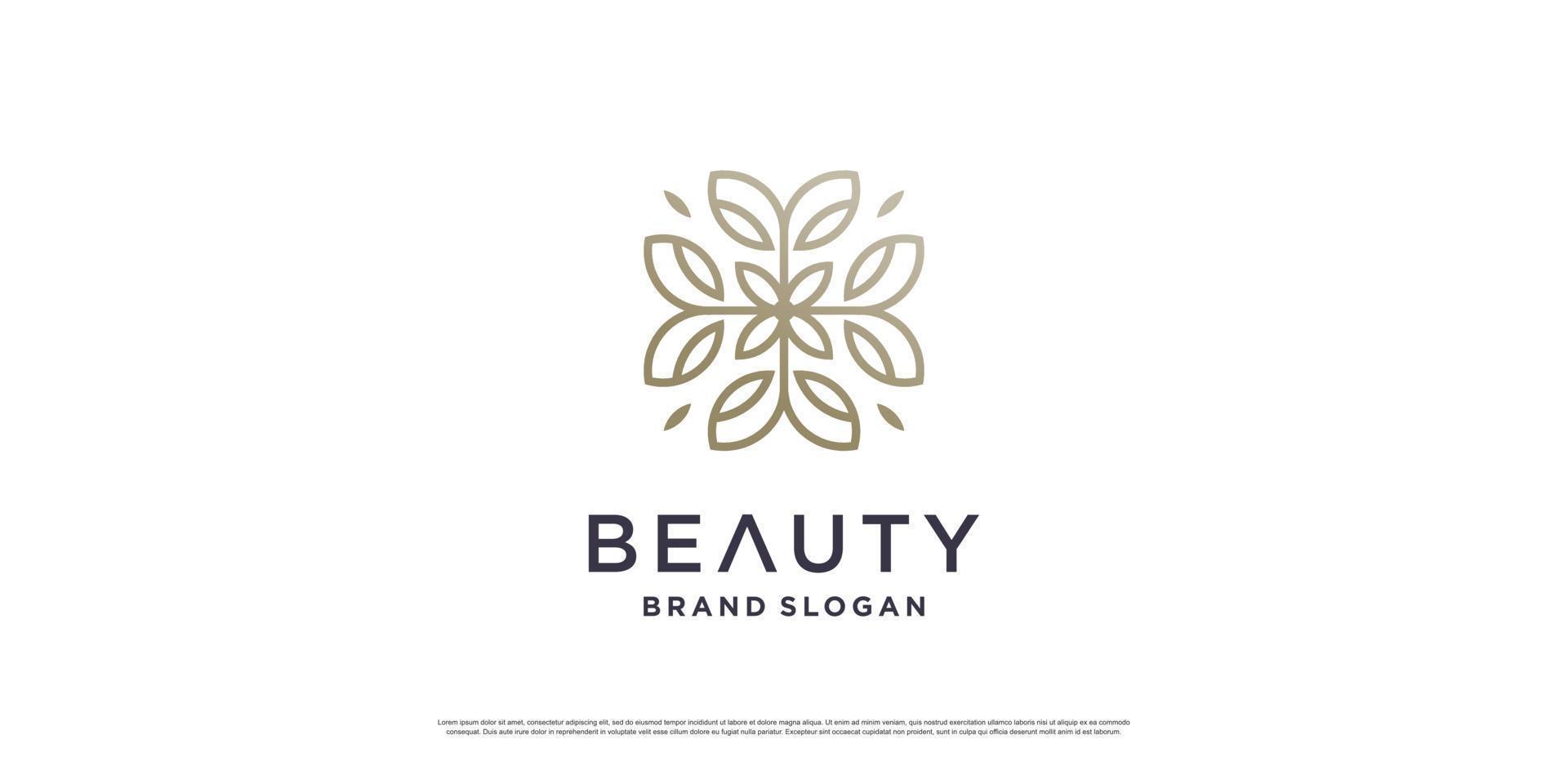 création de logo de beauté avec concept de ligne minimaliste vecteur premium partie 1