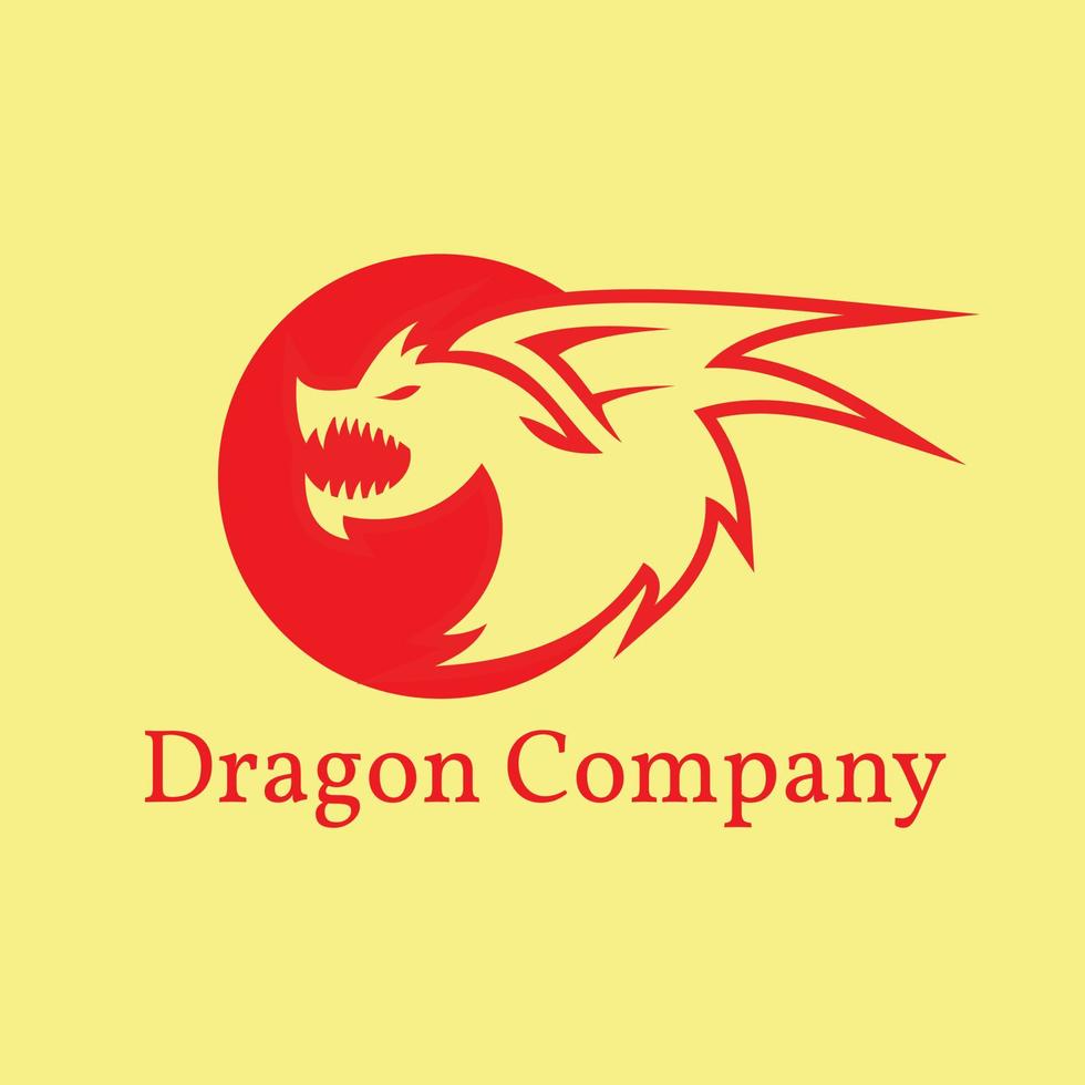 modèle de logo dragon, illustration vectorielle, mieux utilisé pour la marque d'entreprise, prêt à imprimer pour bannière ou flyer, forme simple et élégante vecteur