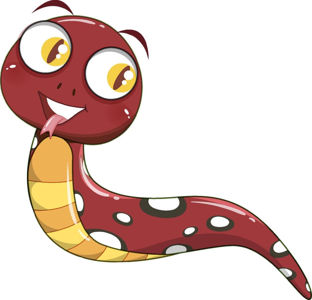 mignon serpent brun en style cartoon vecteur