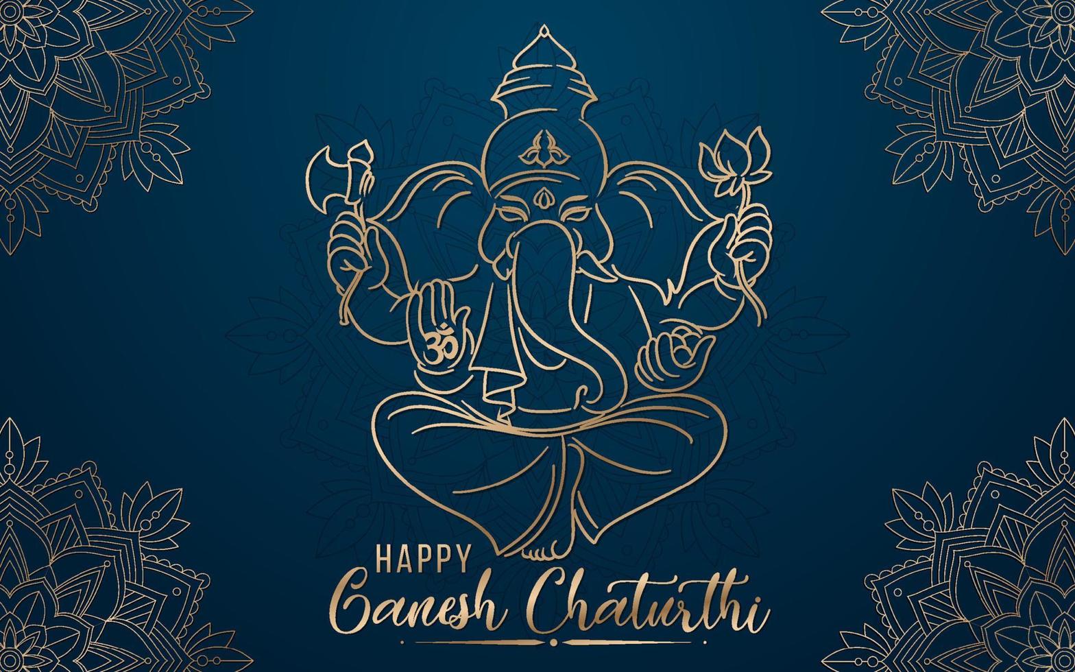 affiche de ganesh chaturthi heureux vecteur