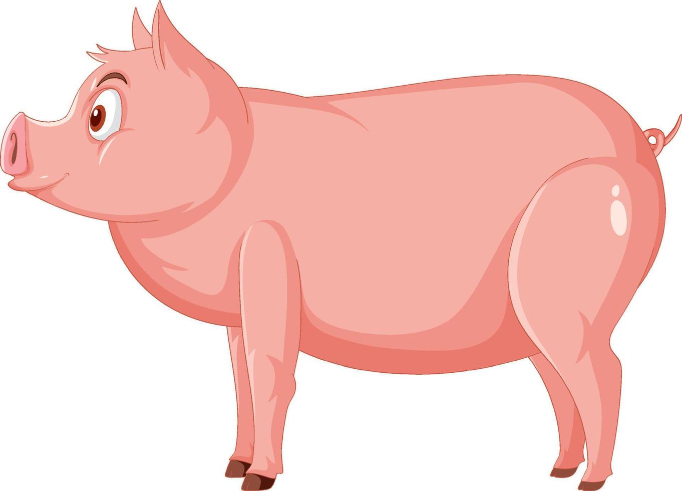 vue latérale du personnage de dessin animé de cochon vecteur