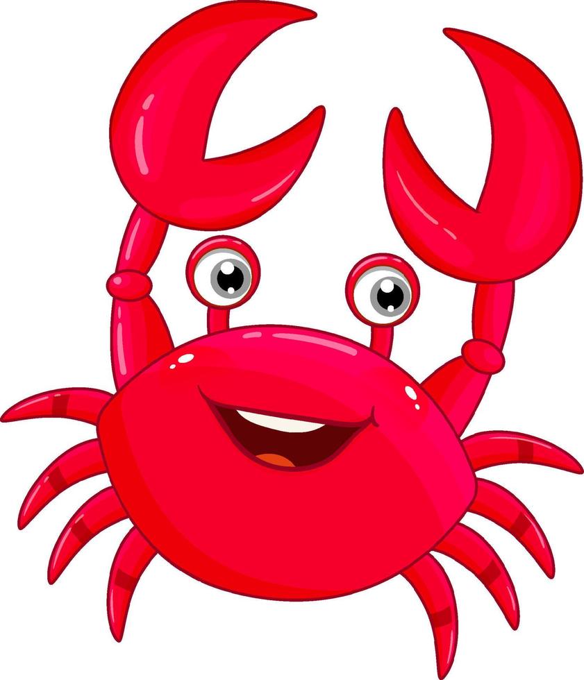 crabe rouge en dessin animé vecteur
