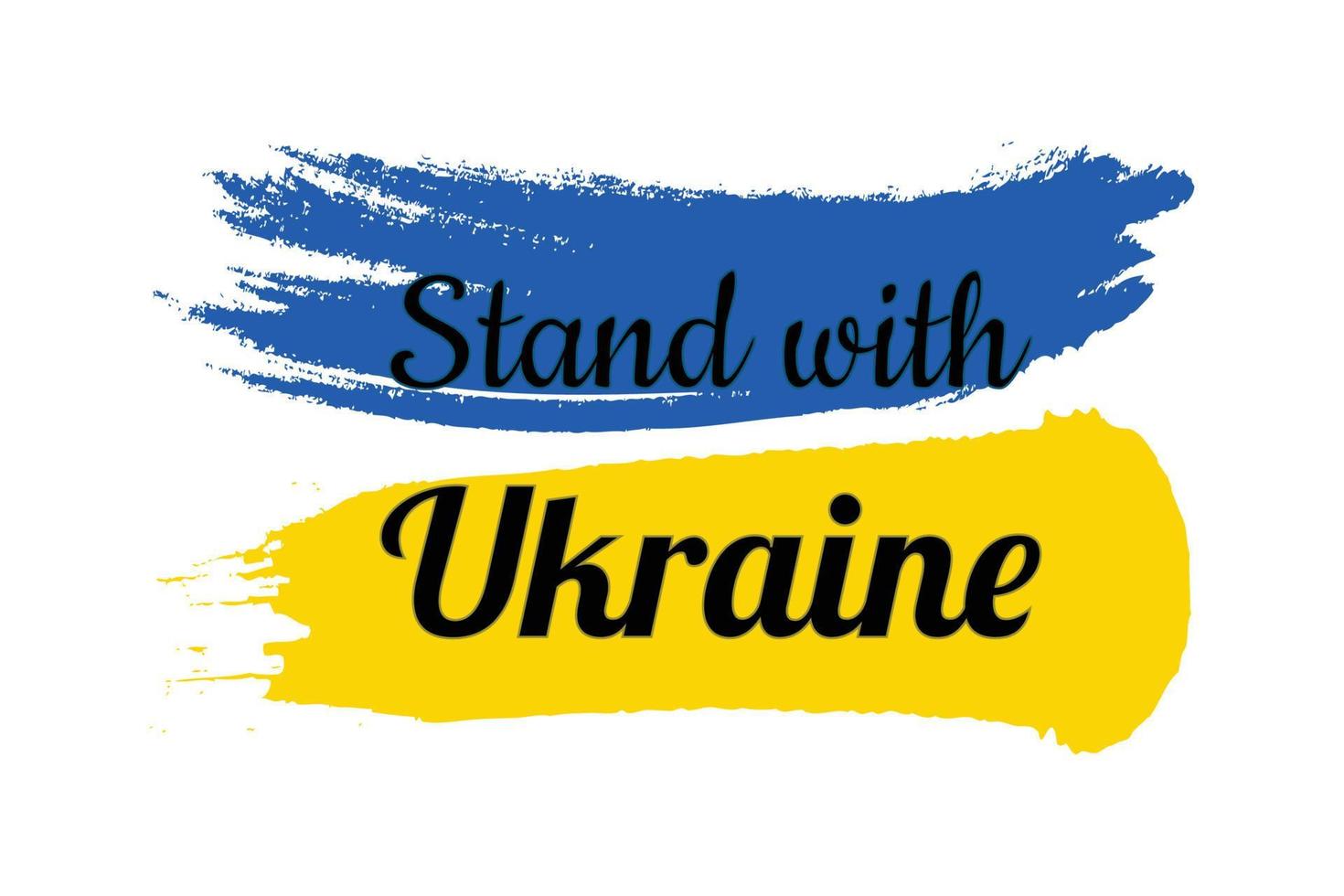 se tenir debout avec la bannière de l'ukraine. bannière de soutien de l'ukraine avec le drapeau de l'ukraine vecteur