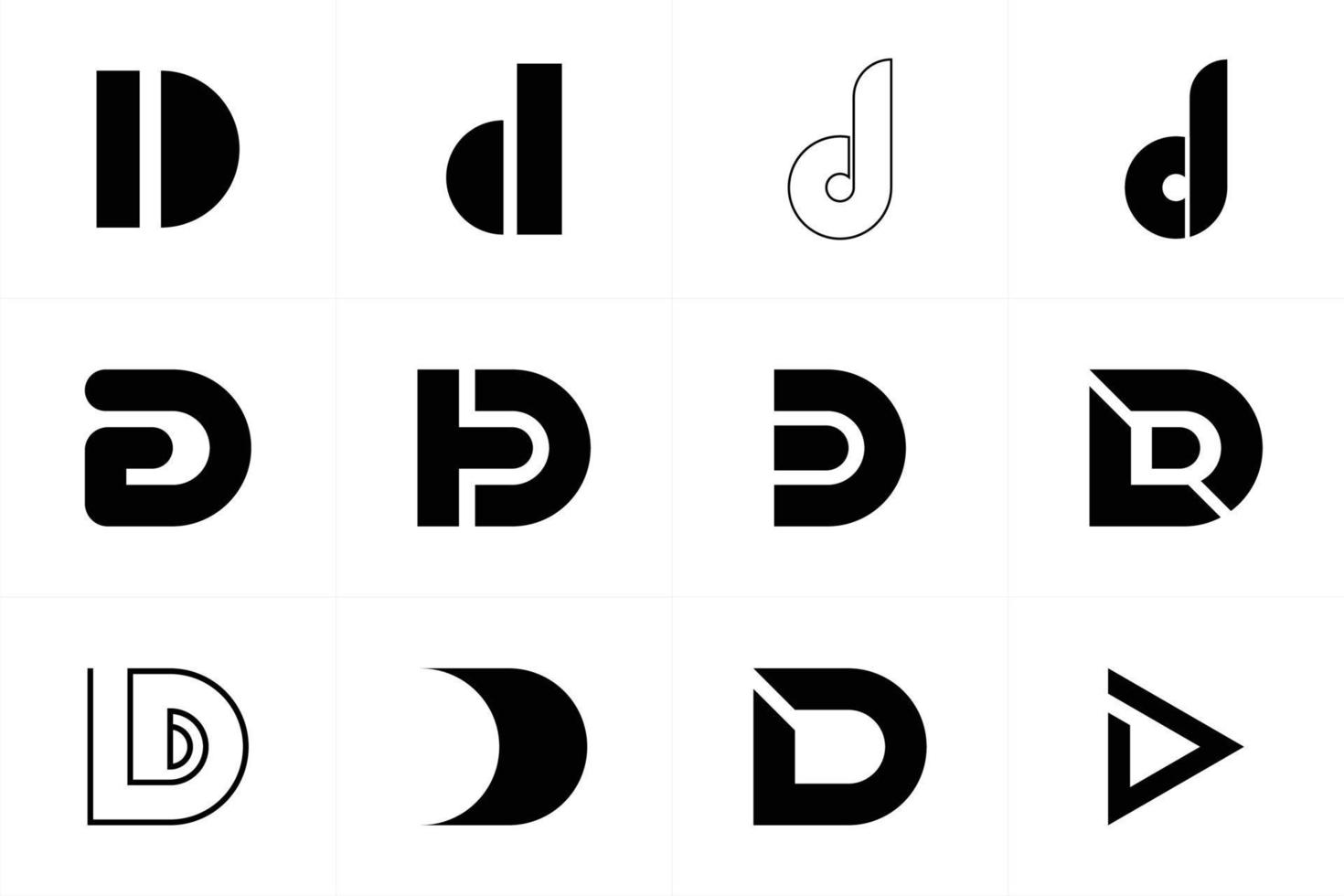 ensemble de monogramme lettre d logo vector design