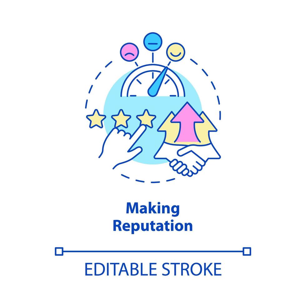 faire l'icône de concept de réputation. avantages du service client illustration abstraite de la ligne mince de l'idée. dessin de contour isolé. trait modifiable. vecteur