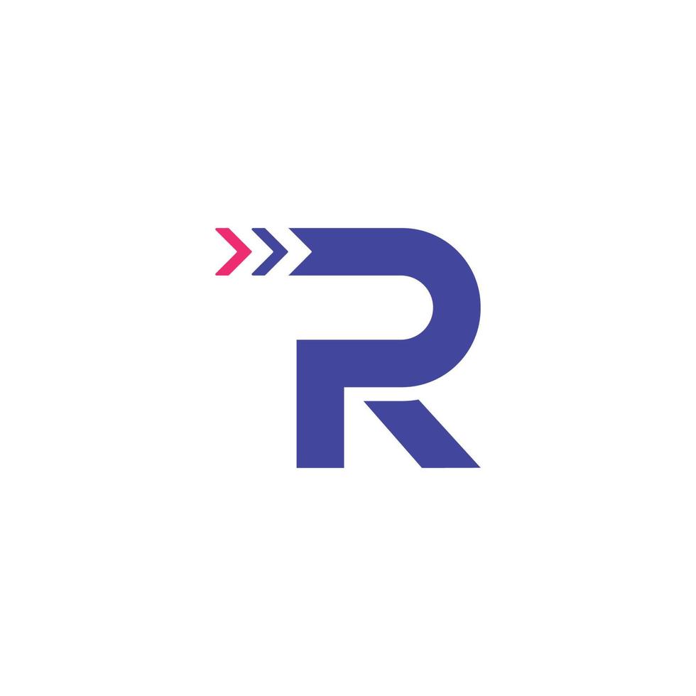 création de logo d'entreprise lettre r moderne avec flèche pour la comptabilité, le conseiller financier et l'investissement. illustration de l'art vectoriel