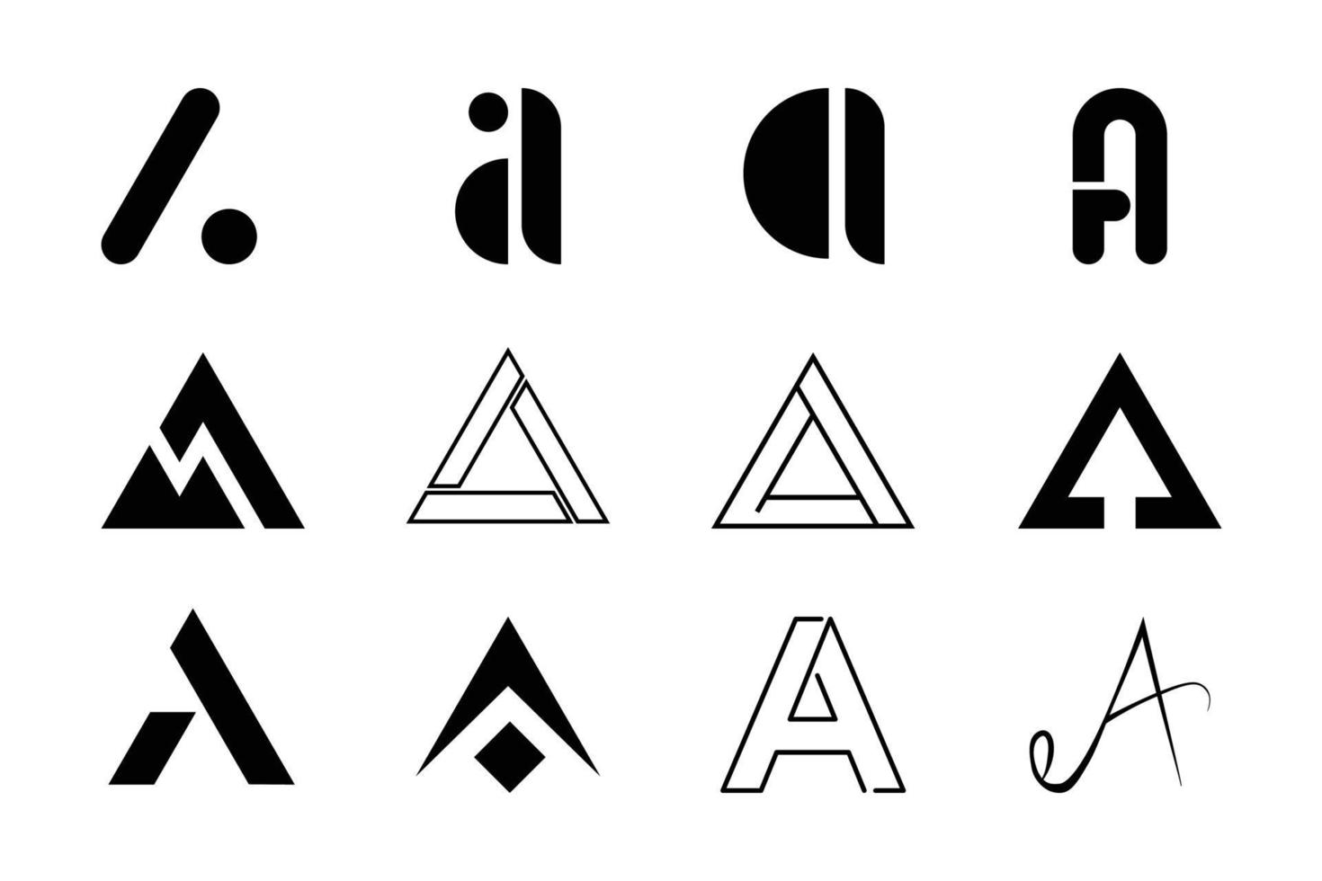 ensemble de lettre de monogramme une conception de vecteur de logo