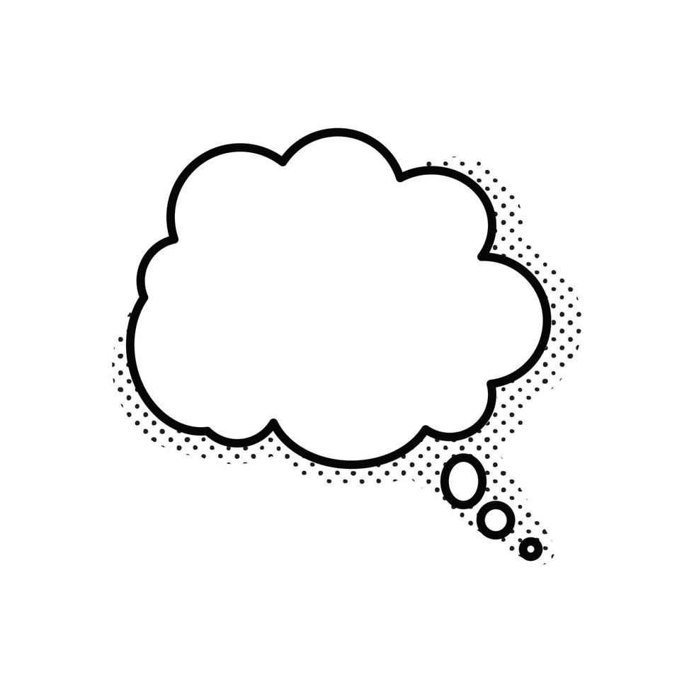 cadre de bulle de discours pour fond blanc de texte comique isolé. bulle de contour vide pour le texte de la parole. nuage vide de dialogue, boîte de dessin animé. vecteur