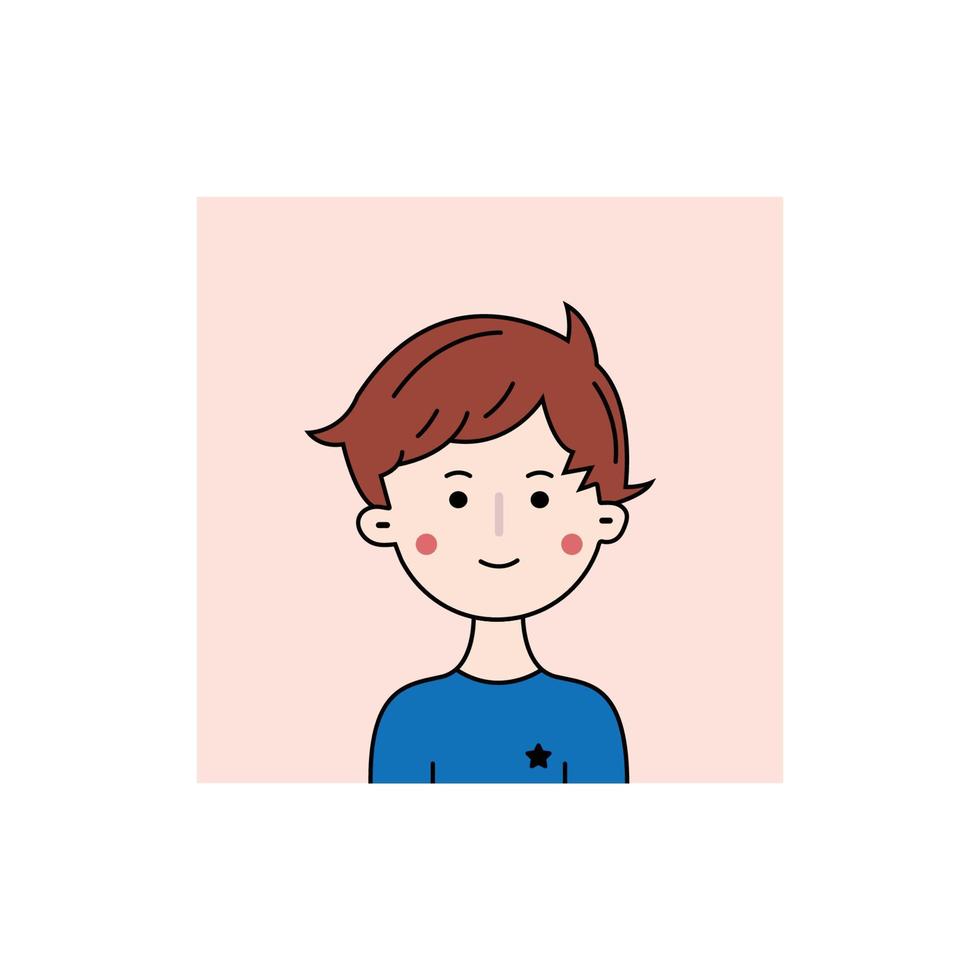 création de logo de visage masculin mignon. bon pour l'avatar. illustration vectorielle vecteur