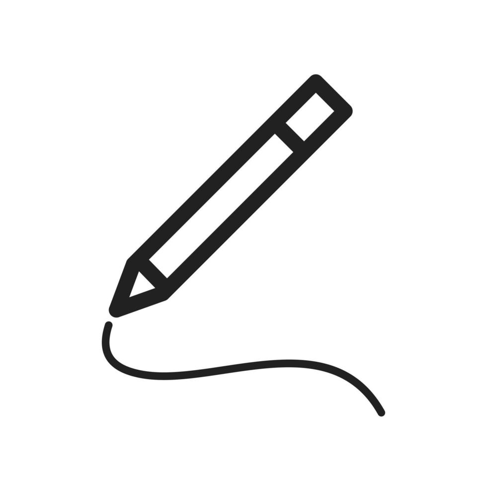 icône de ligne de crayon vecteur