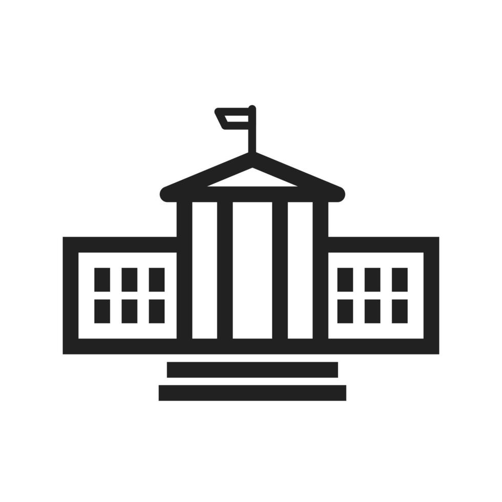icône de la ligne du bâtiment présidentiel vecteur
