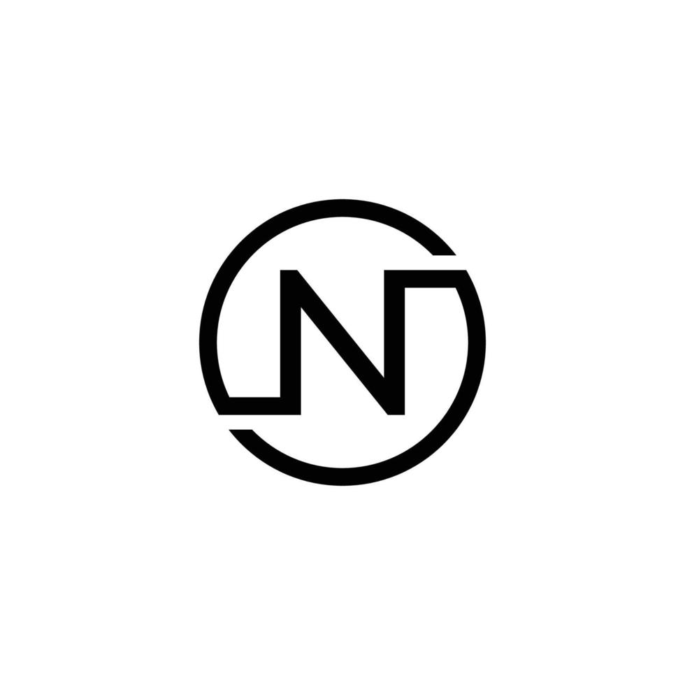 vecteur de conception de logo minimaliste lettre n