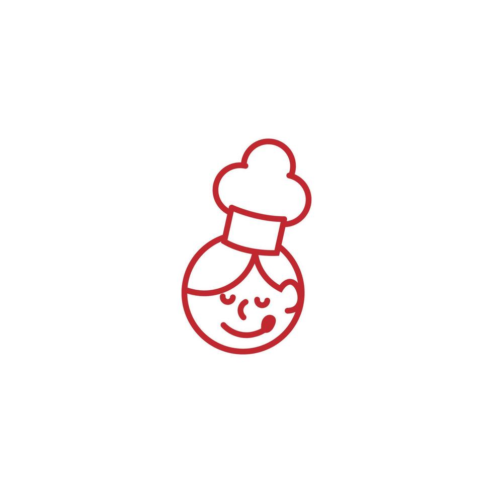 création de logo de chef de dessin animé mignon. bon pour les enfants bonne cuisine, restaurants, etc. illustrations d'art vectoriel