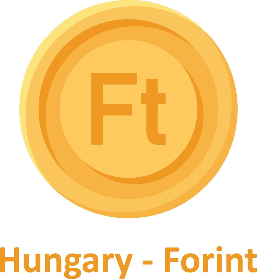 icône de vecteur isolé de pièce de monnaie de forint hongrois qui peut facilement modifier ou éditer