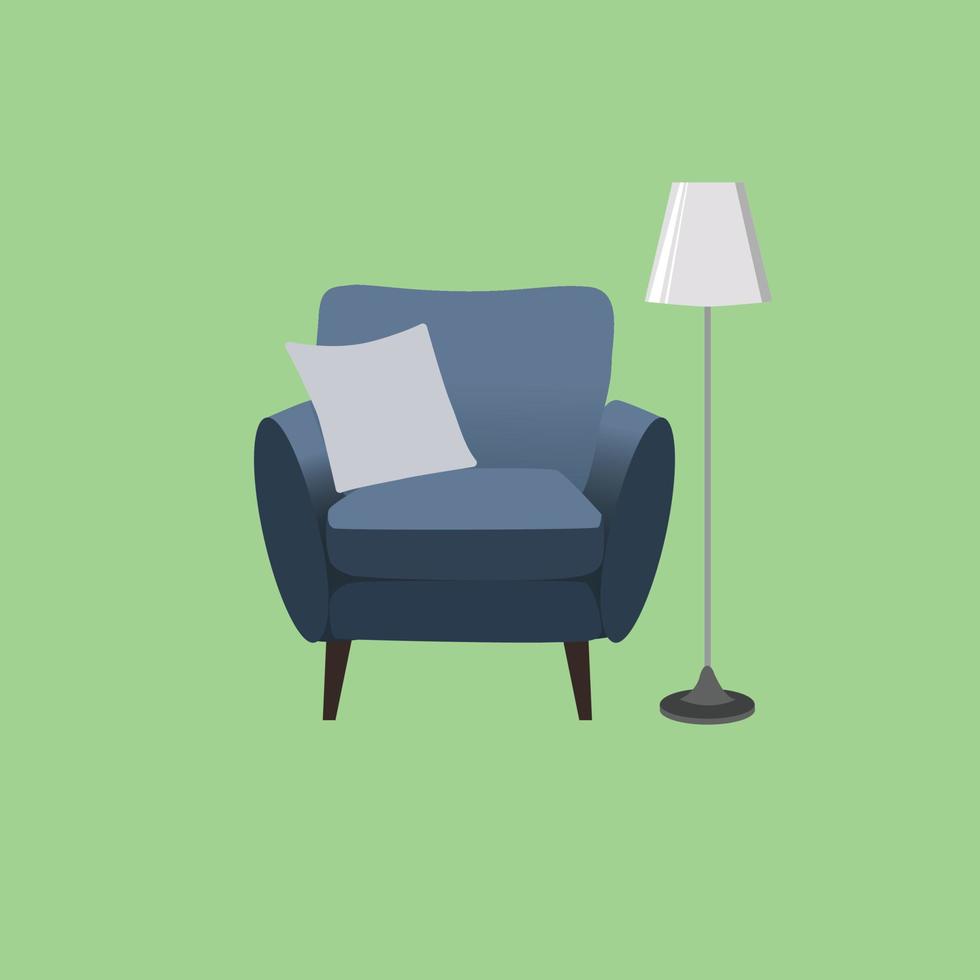 canapé et fauteuil vecteur lampe meubles