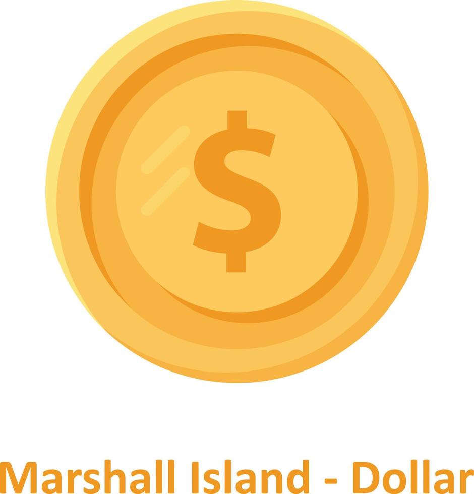 icône de vecteur isolé de pièce de monnaie dollar marshall island qui peut facilement modifier ou éditer