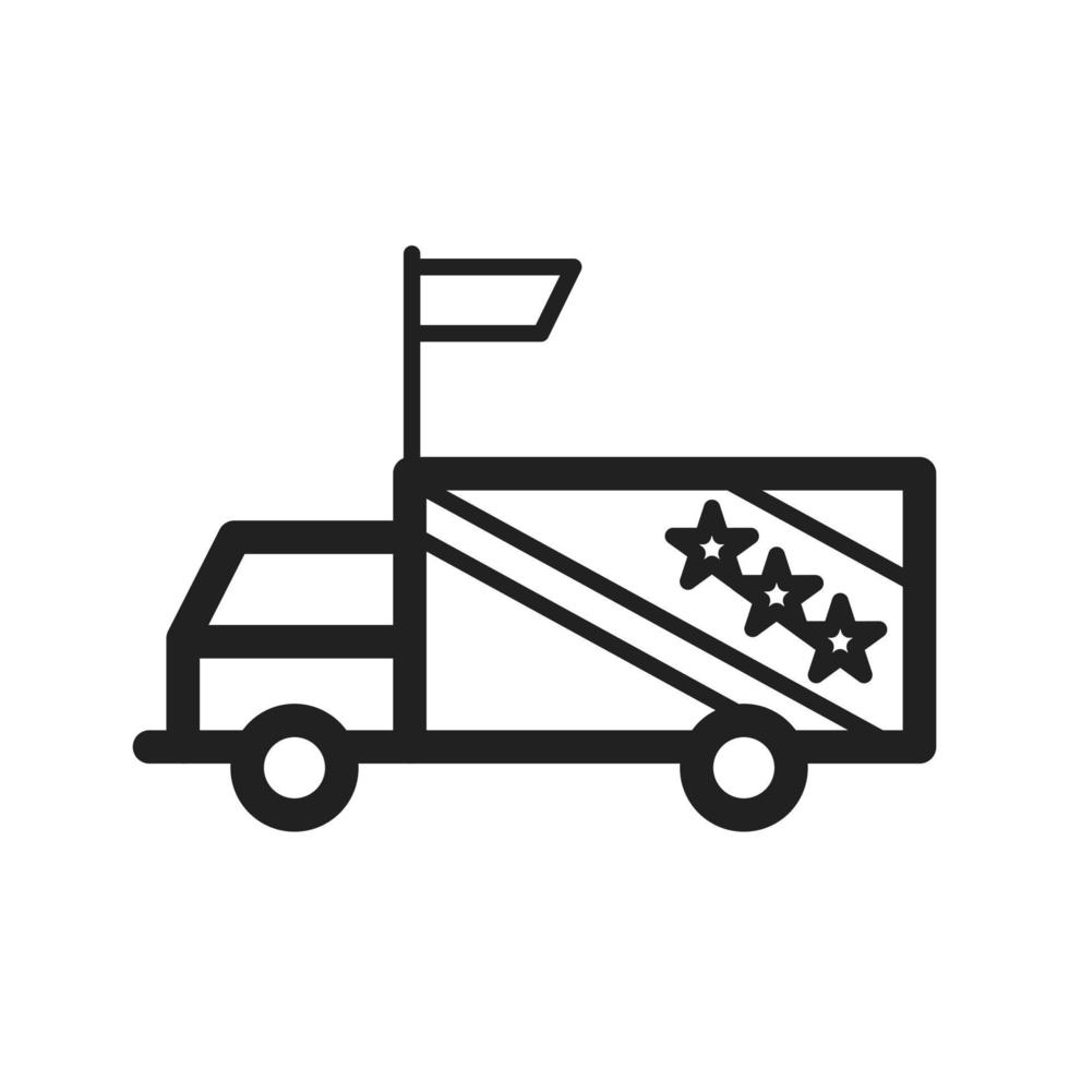 icône de ligne de véhicule de campagne vecteur