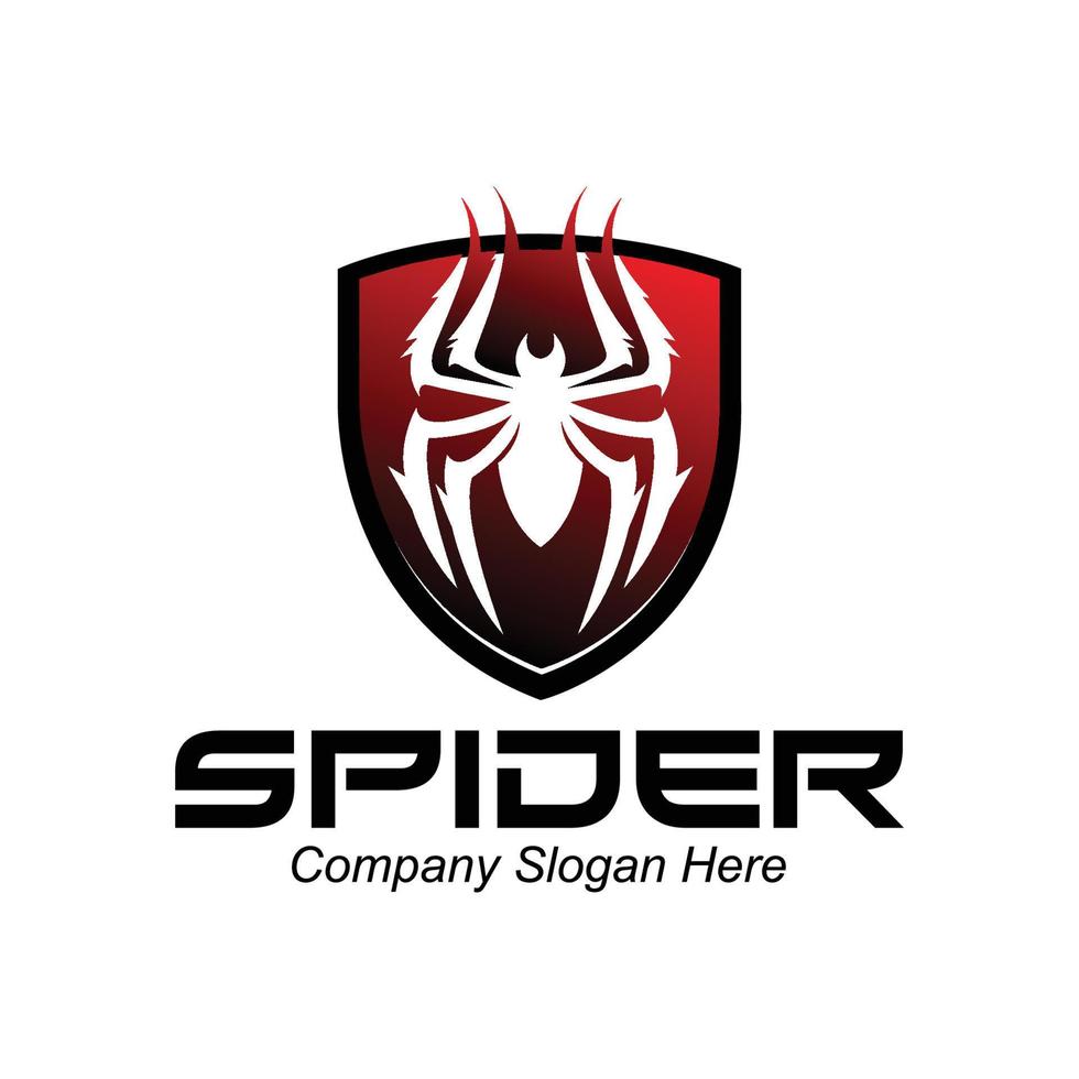 vecteur de logo d'araignée, conception d'animaux faisant un nid et personnage de dessin animé de film