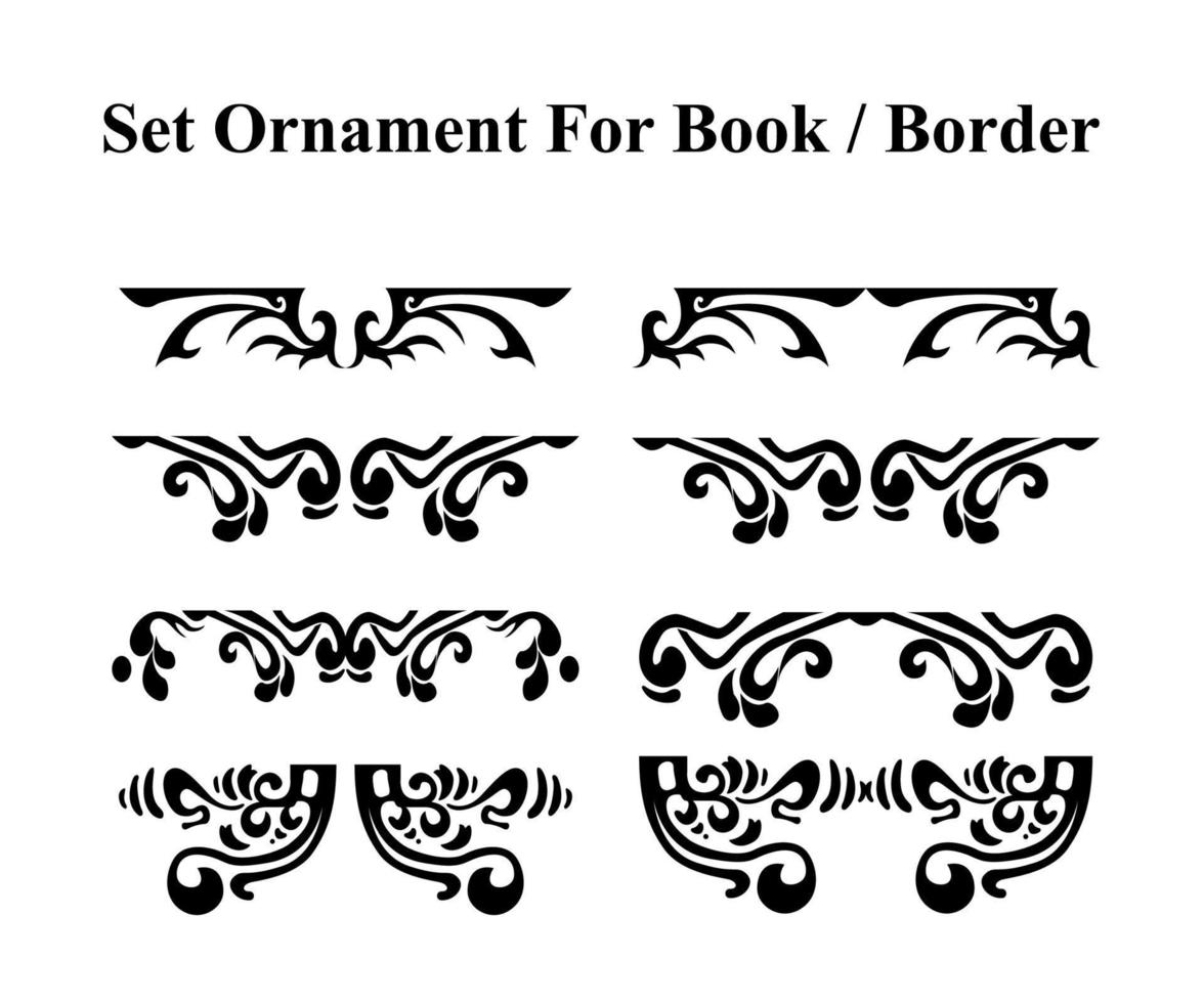 ensemble d'illustration vectorielle d'ornement d'étiquette, ornement vintage, cadre ornemental traditionnel pour livre ou devis vecteur