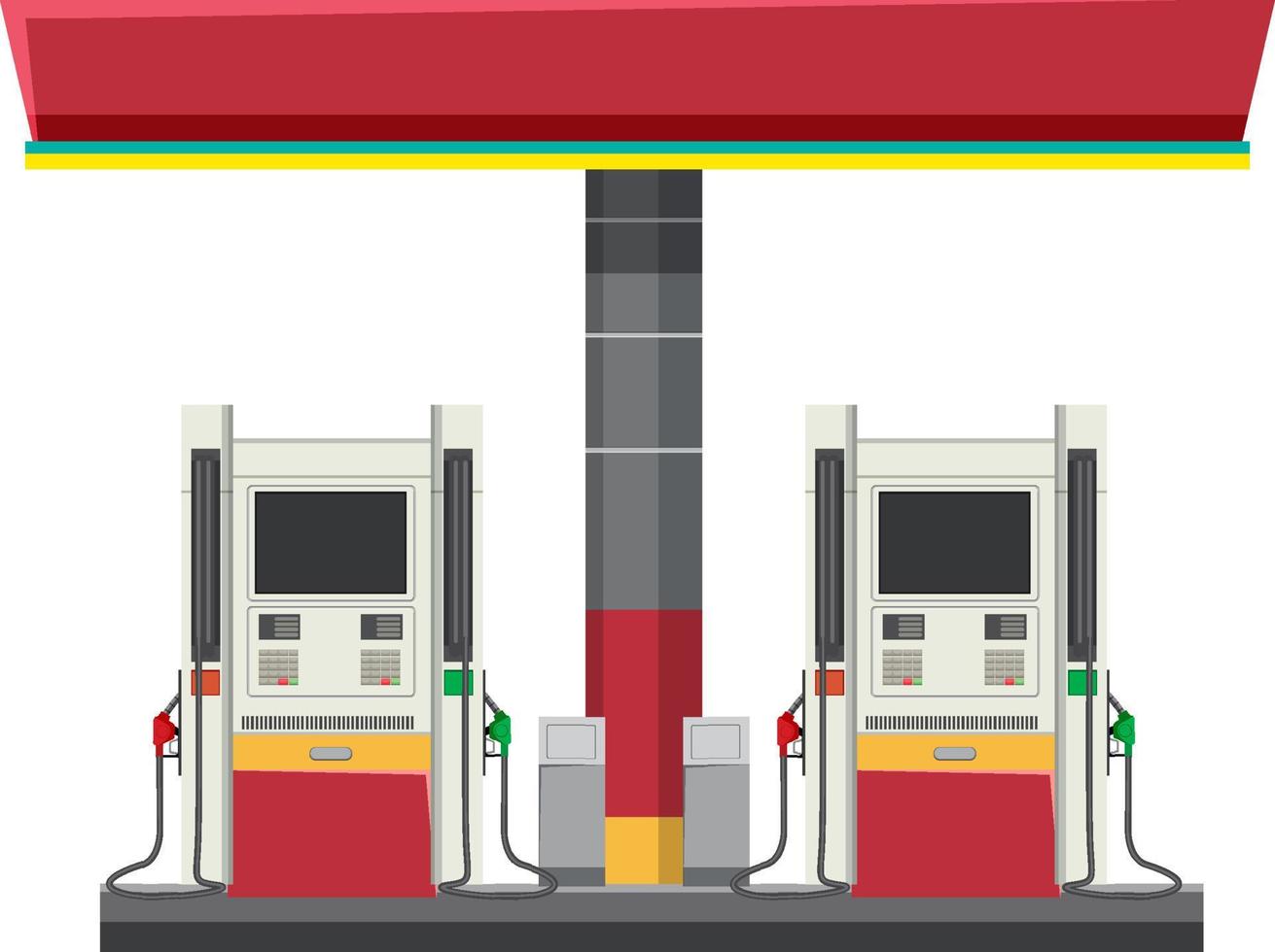 station-service avec pompe à essence vecteur
