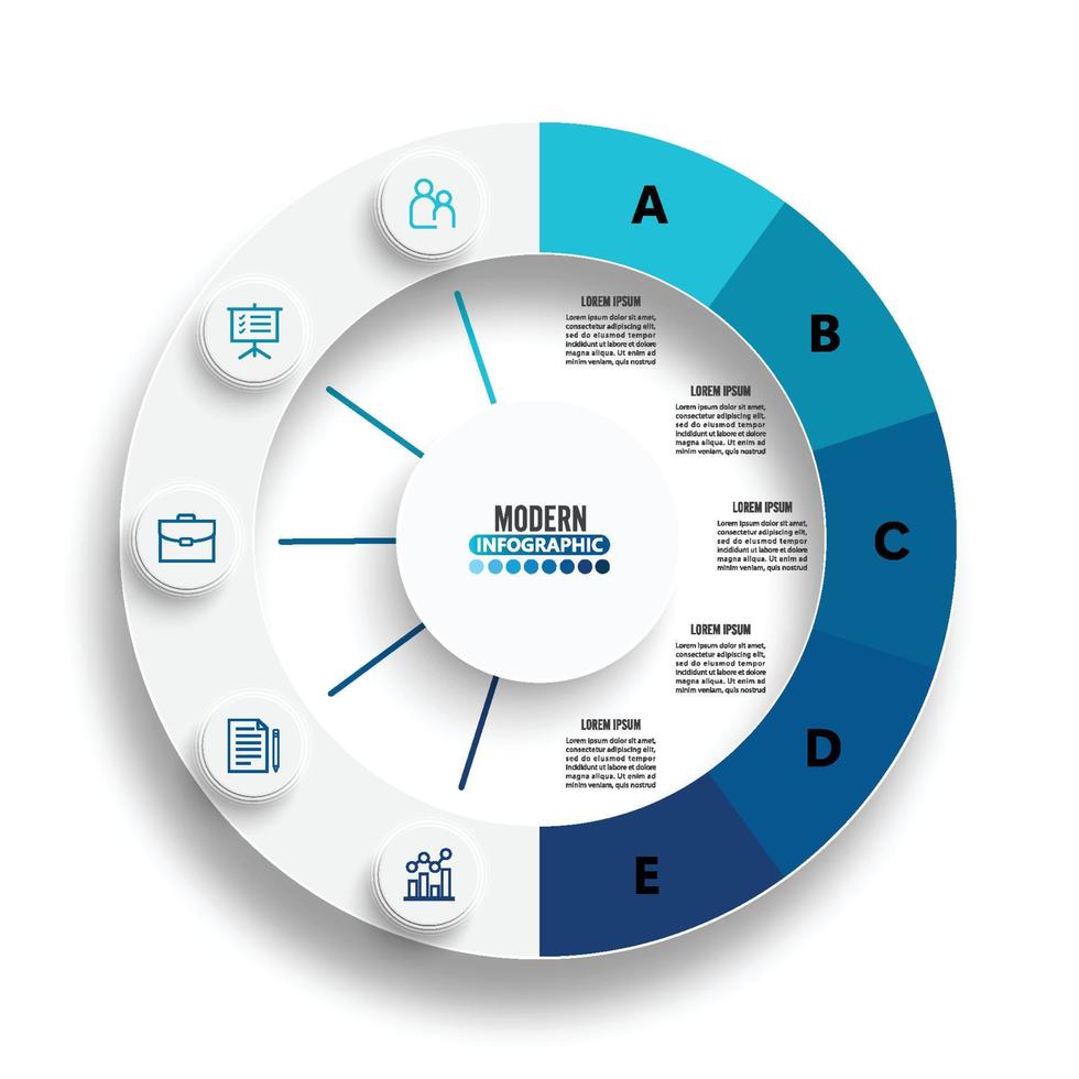 modèle d'infographie de diagramme circulaire avec 10 options pour les présentations, la publicité, les mises en page, les rapports annuels vecteur