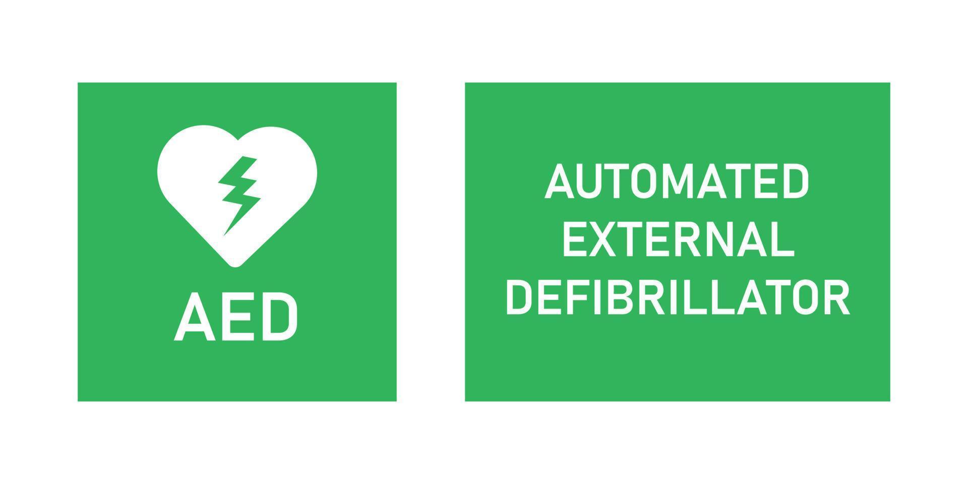 signe d'aed de défibrillateur externe automatisé. illustration vectorielle vecteur