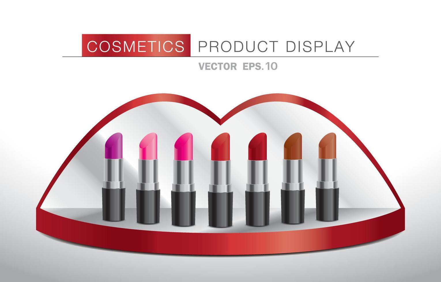 lèvres forme produit affichage vecteur d'illustration 3d pour mettre des produits cosmétiques dans vos illustrations publicitaires.