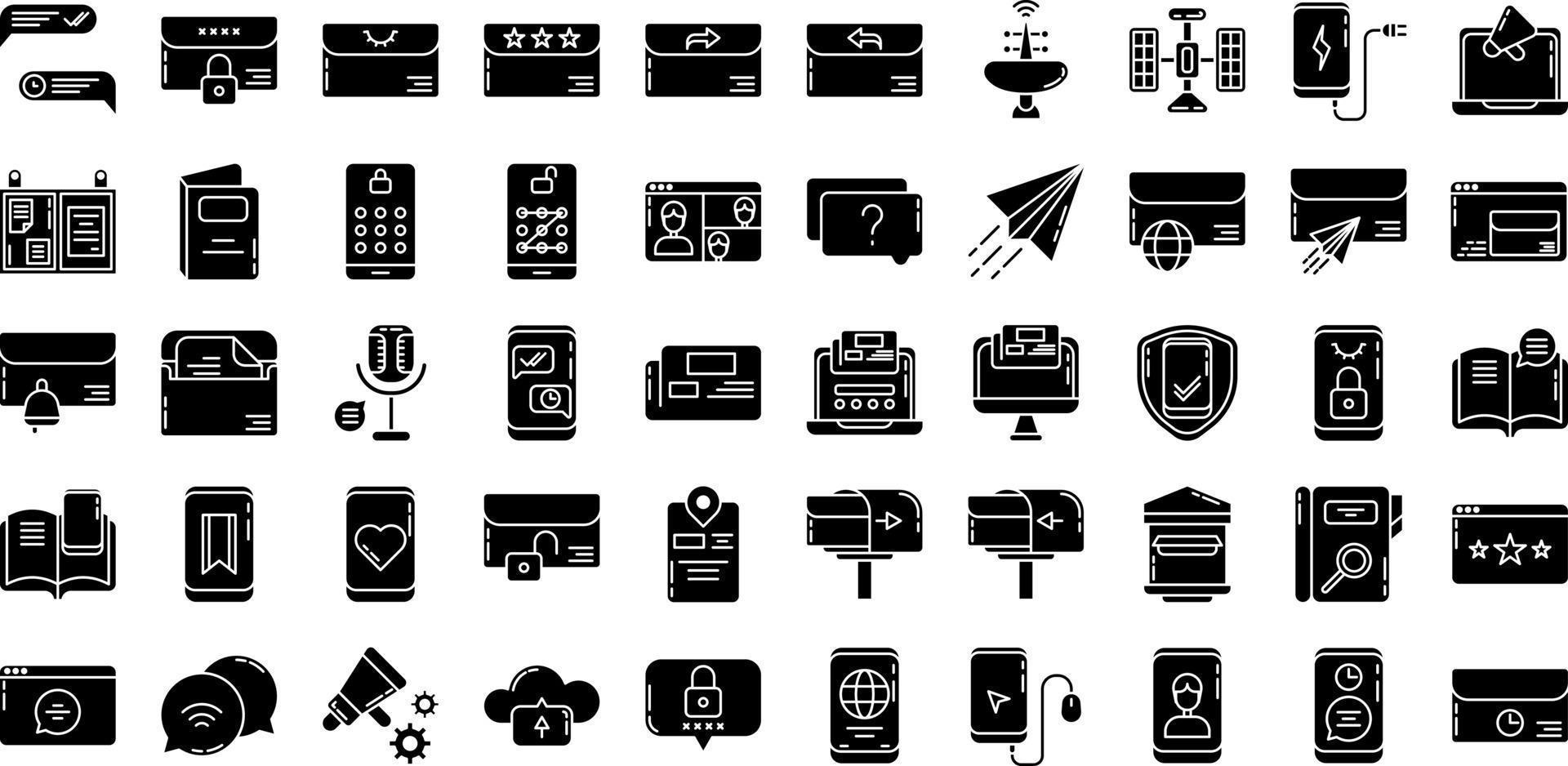 ensemble d'icônes de communication et de message sur fond transparent vecteur