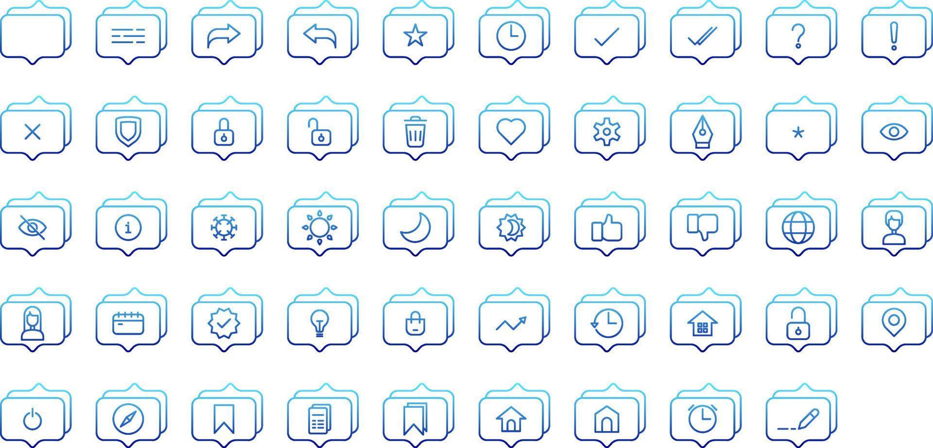 ensemble d'icônes de conversation et d'outils sur fond transparent vecteur