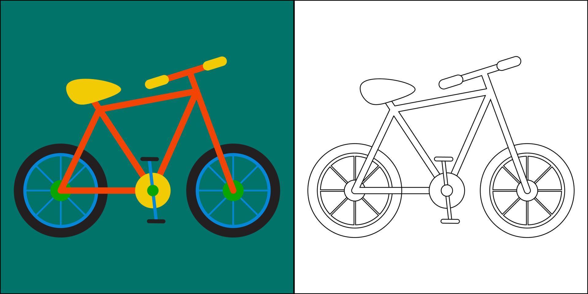 vélo adapté à l'illustration vectorielle de la page de coloriage pour enfants vecteur