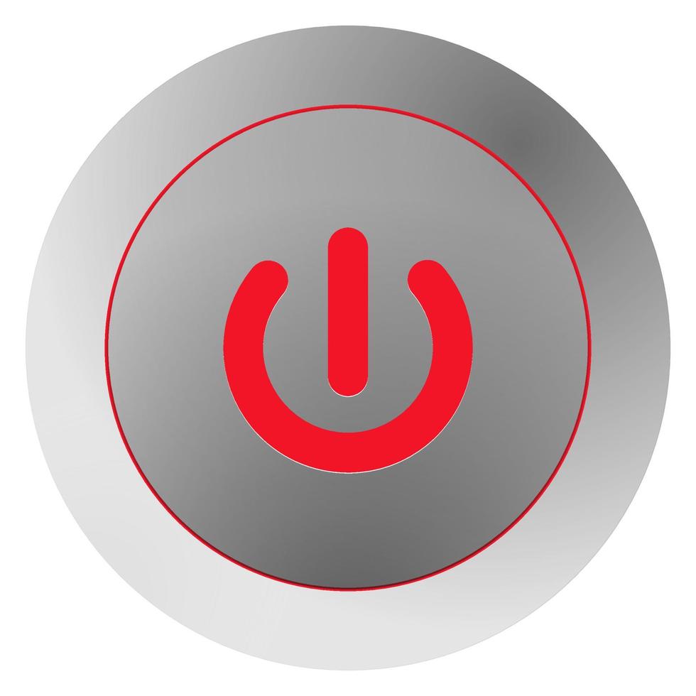 icône du bouton d'alimentation rouge sur fond blanc. vecteur illustrateur