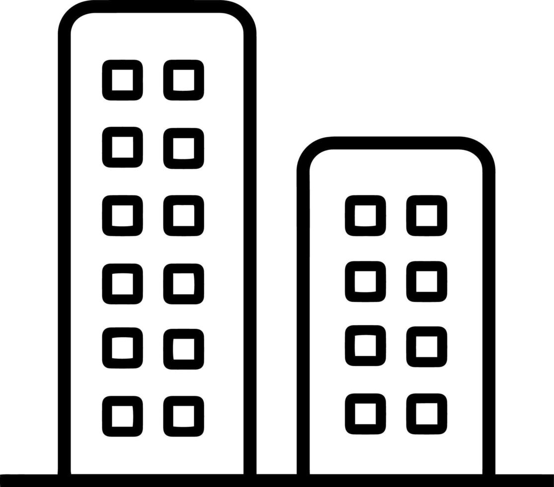 icône de gratte-ciel, centre de bureaux, immeubles de grande hauteur. illustration d'un bâtiment sur un fond blanc. vecteur