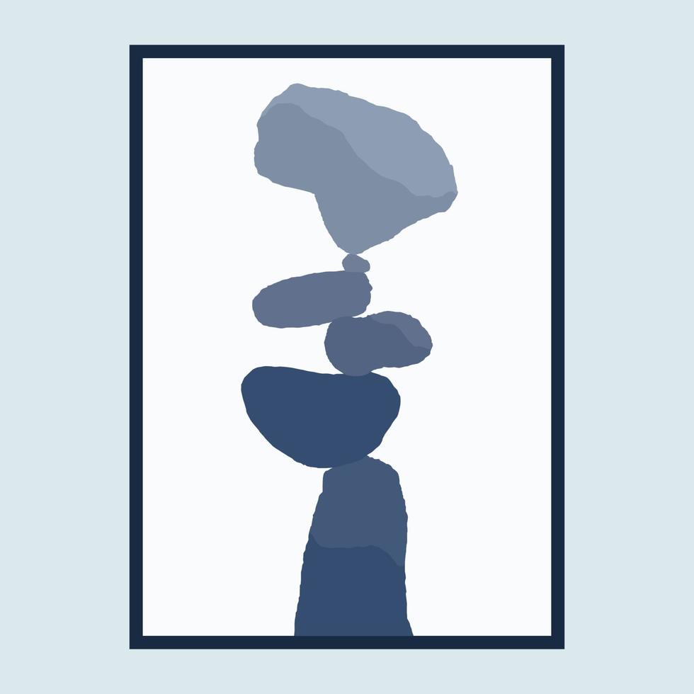 art de l'affiche minimaliste d'équilibrage de roche vecteur