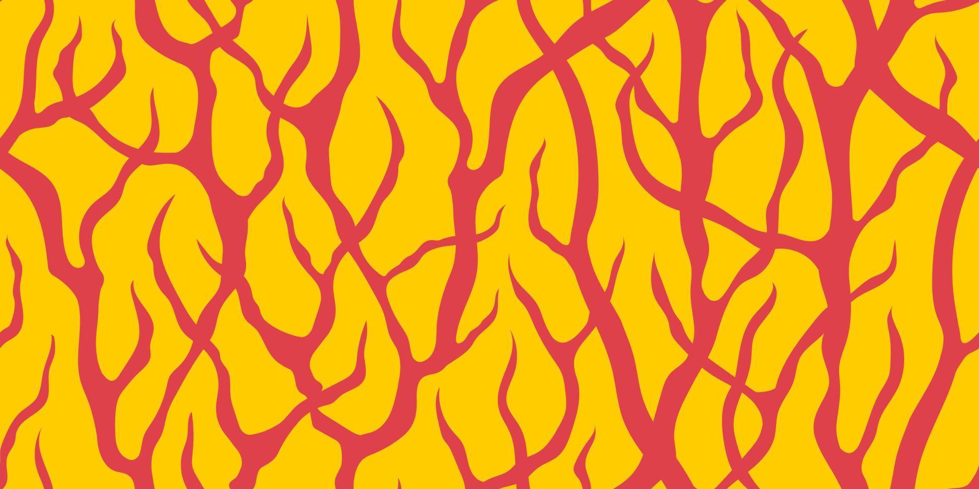 bannière jaune abstraite vectorielle continue avec des bosquets roses de branches d'arbres vecteur