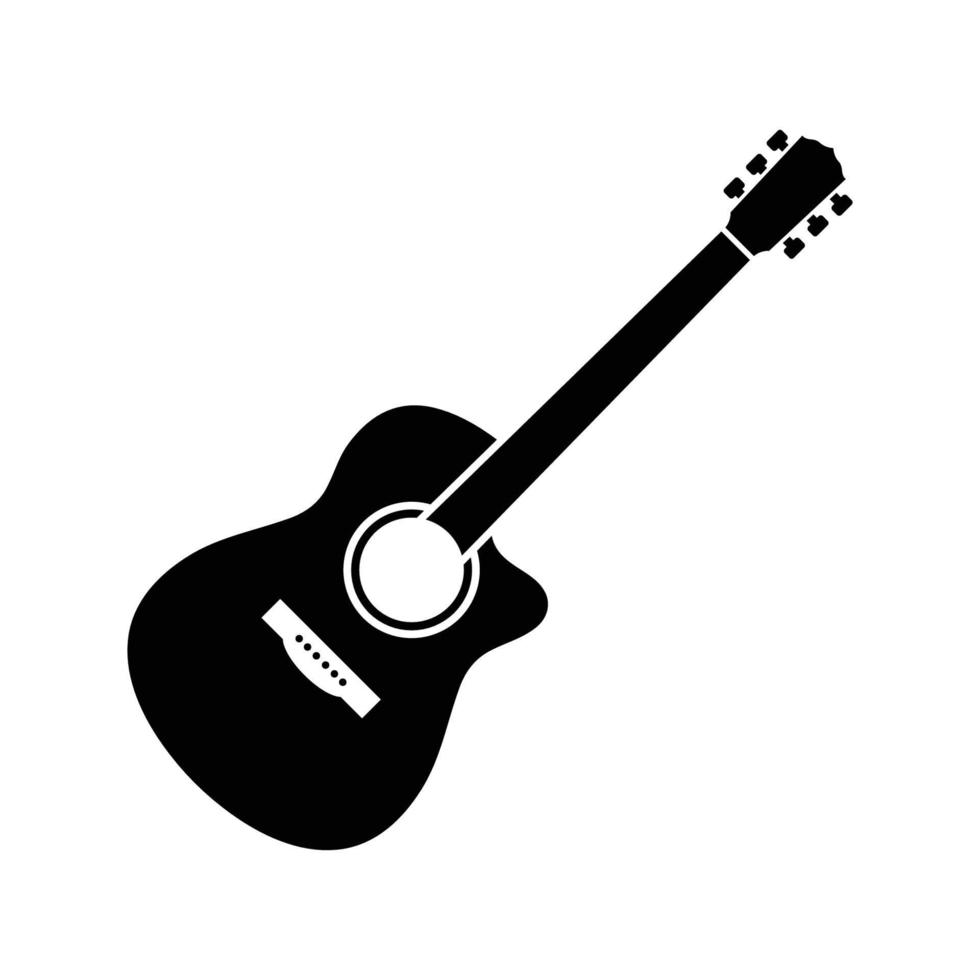 vecteur de modèle de conception d'icône de logo de guitare