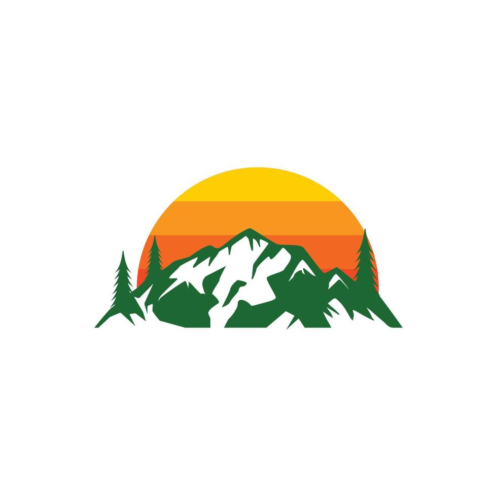 vecteur de modèle de conception d'icône de logo de montagne