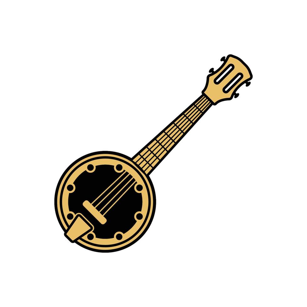 vecteur de modèle de conception d'icône de logo banjo