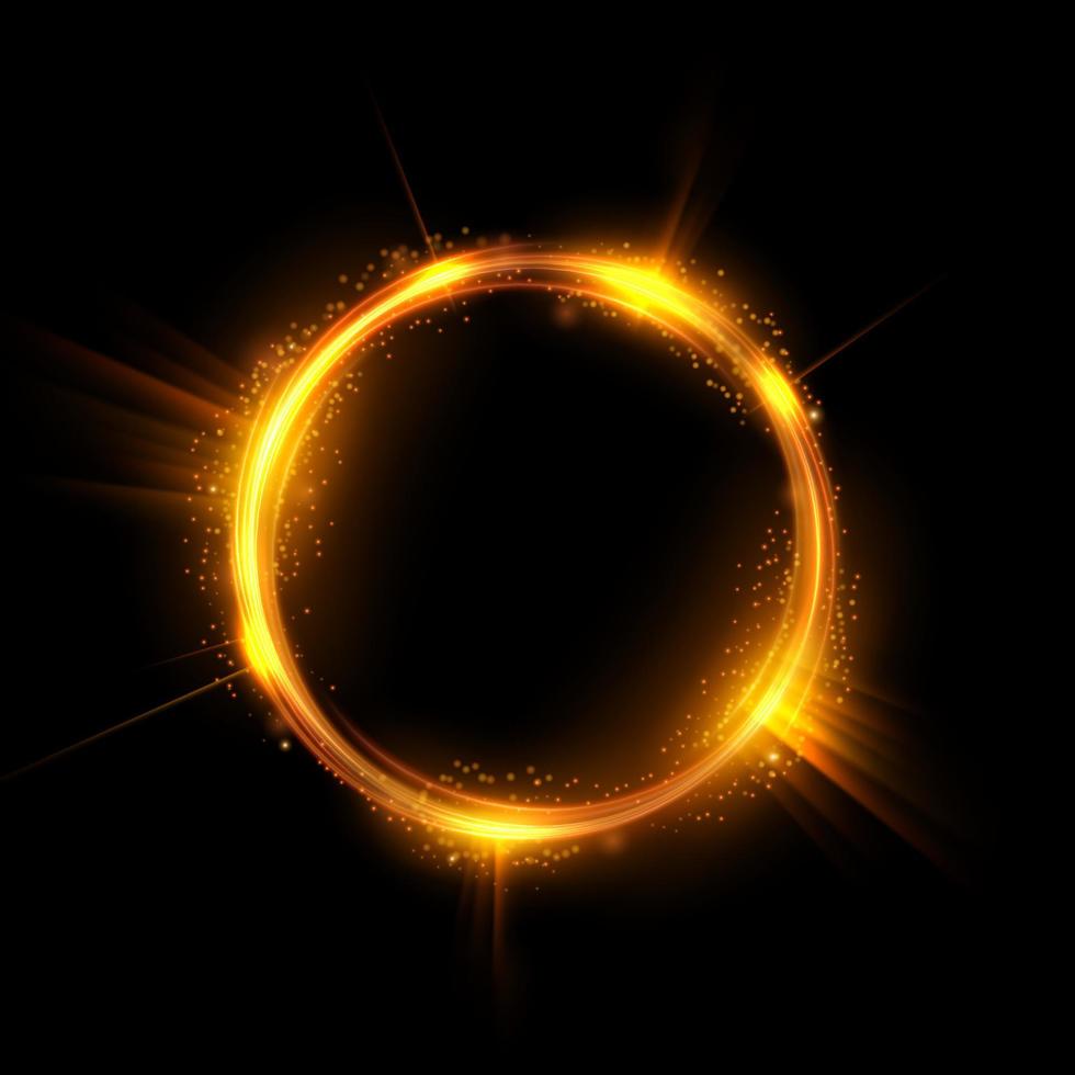 cercle lumineux abstrait, élégant anneau lumineux illuminé. illustration vectorielle vecteur