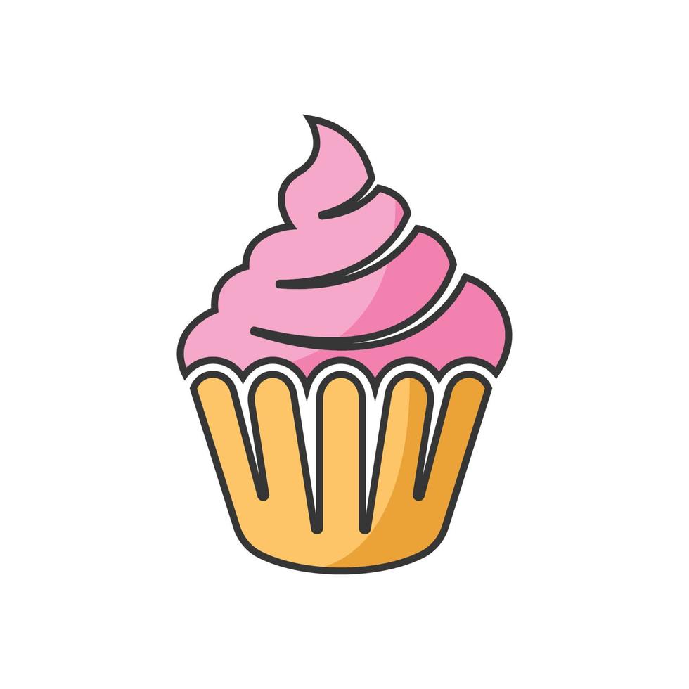 vecteur de modèle de conception d'icône de logo de cupcake