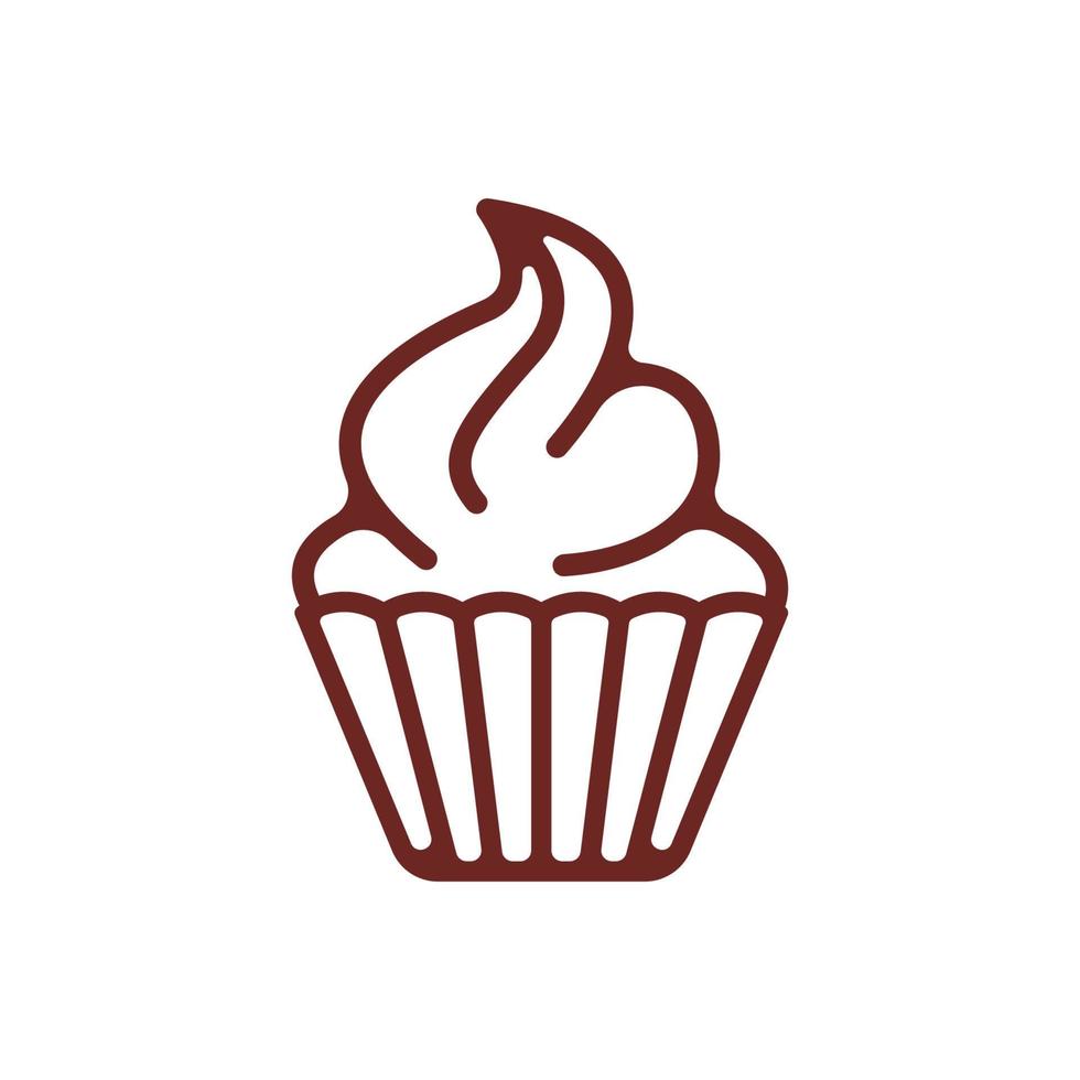 vecteur de modèle de conception d'icône de logo de cupcake
