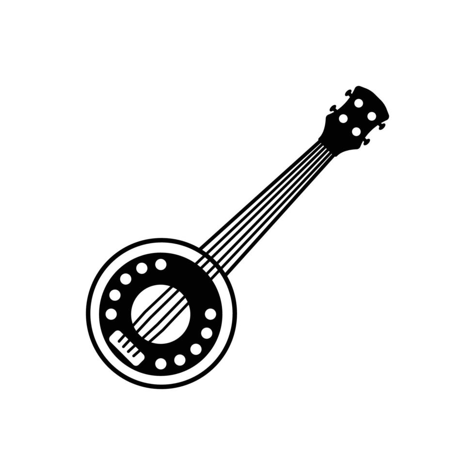 vecteur de modèle de conception d'icône de logo banjo